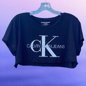Calvin Klein Monogram Logo Embroidery Cropped T-Shirt XL